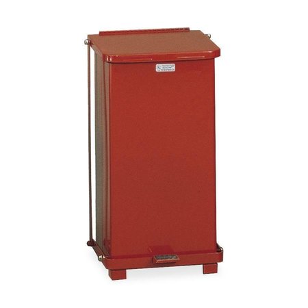 RUBBERMAID COMMERCIAL 6.50 gal Rectangular Defenders Steel Step Cans, Red, Steel; Plastic RCPST12EPLRD